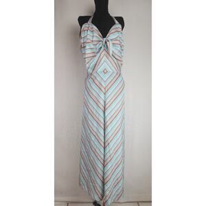 Unique Vintage Jumpsuit Women 3X Striped beachy Wide leg funky cropped Summer 70